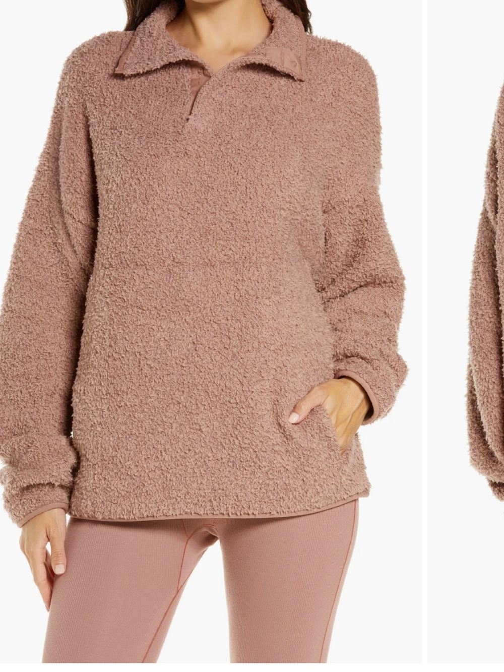 Skims cozy knit pullover in the color rose clay size small nwot